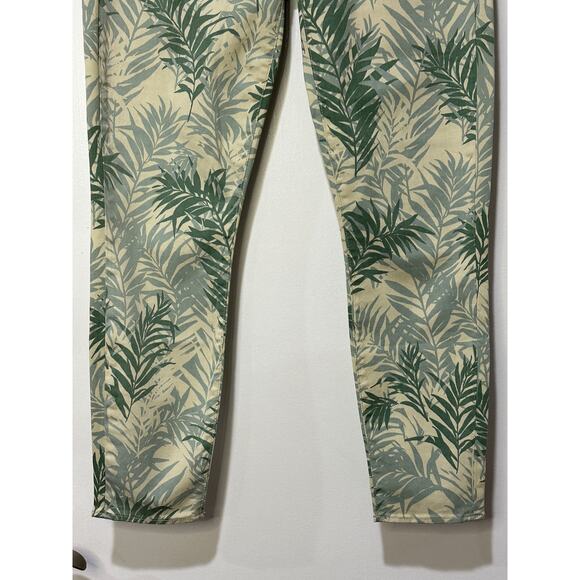 Parker Smith Palm Springs Green Leaf Print Ava Crop Skinny Jeans Size 30 EUC - Picture 7 of 14